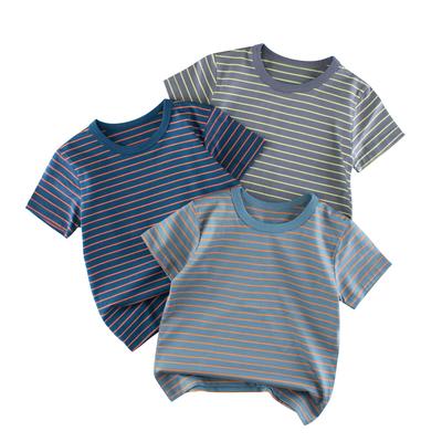 Kinderbekleidung für Sommer Jungen Gestreiftes Kurzarm-T-Shirt Babykleidung Sommerkleidung
