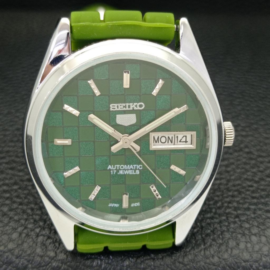 AUTOMATIC SEIKO 5 JAPAN MENS 6309A REFURBISHED GREEN COLOR DIAL WATCH a440320-4 Sk-a440320