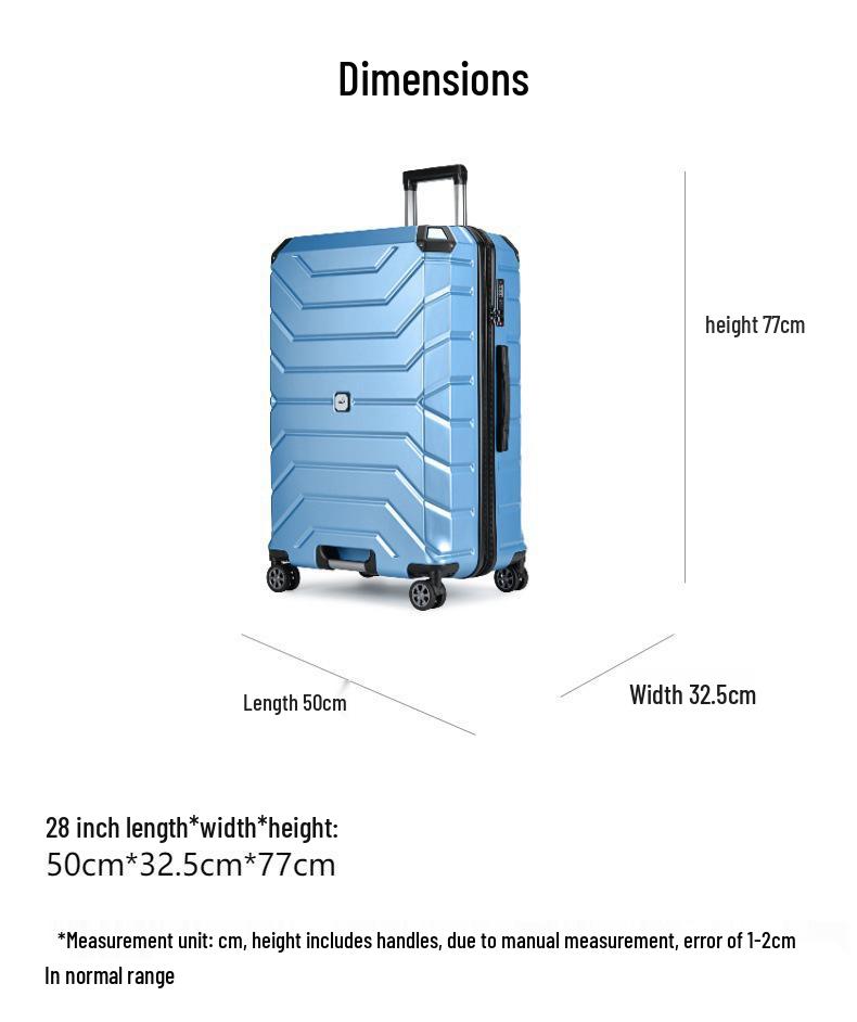 Large Capacity Lightweight Suitcase with Combination Lock & Silent Wheels, ABS+PC Material, All-Aluminum Drawbar for Simple Travel