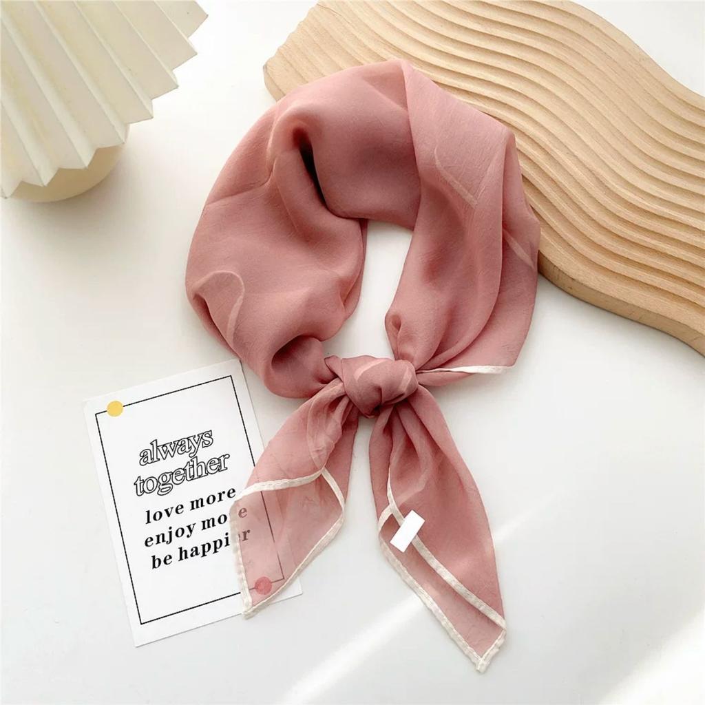 Solid Color Square Scarf Women's Scarf Versatile Decorative Scarf Thin Hair Scarf