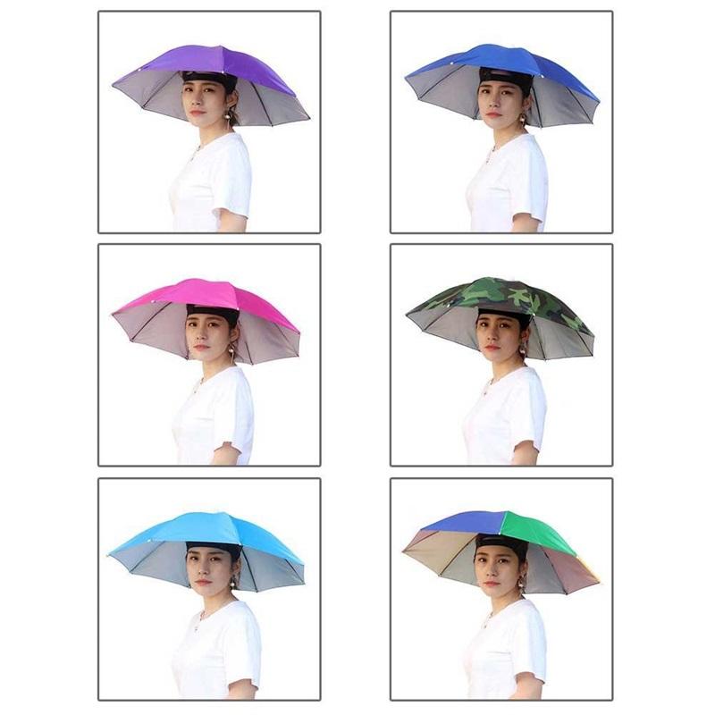 Foldable Outdoor Umbrella Hat Women Men Fishing Headwear Sun Cap Camping Fishing Headwear Cap Beach Head Hats