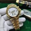40mm Lao Jia Ri Zhi Daytona Series Men's Automatic Watch - Luminous, Waterproof, Gold Stainless Steel Case