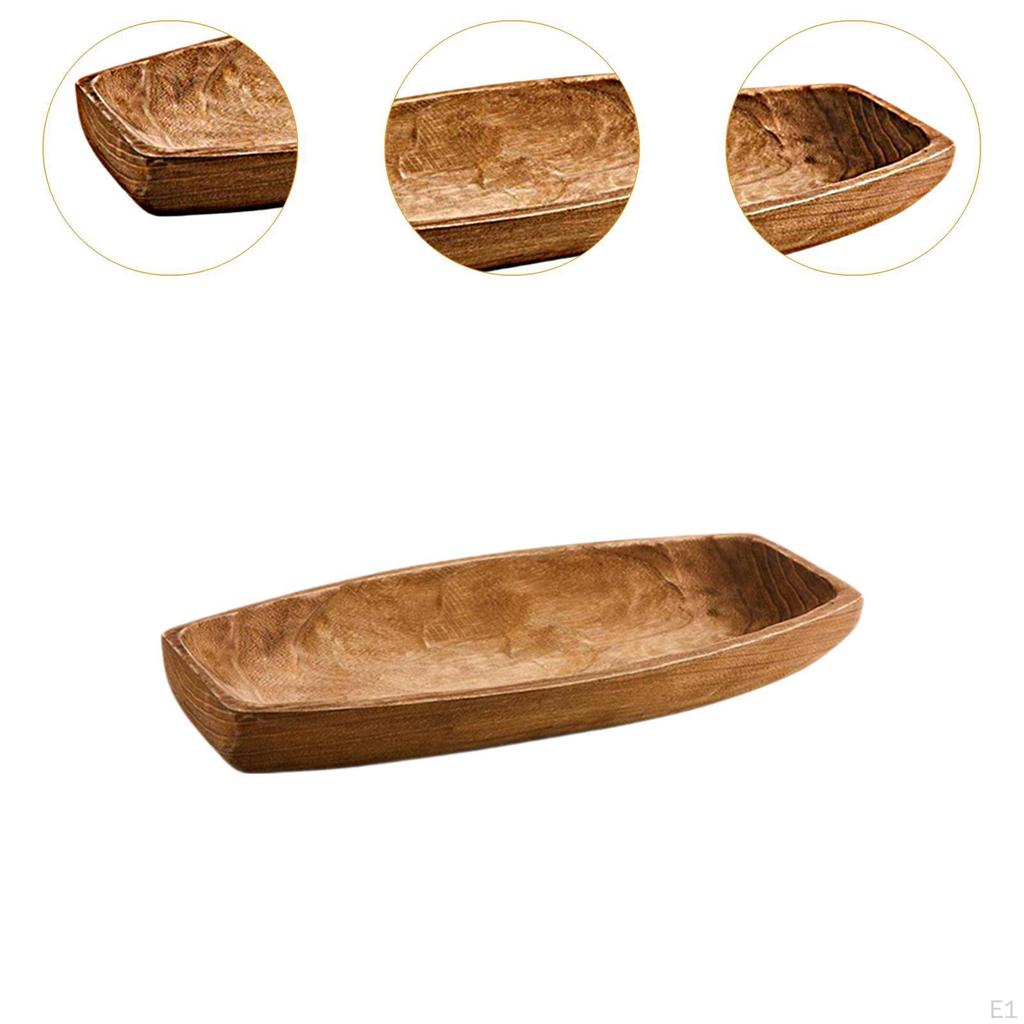 Wooden Bowl Candle Holder Tray Rustic Durability Multifunctional Table Decoration Decorative