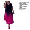 Summer Plus Size Gradient Maxi Dress for Women Loose Long V-neck Short Sleeve A-line Flowy Casual Dress