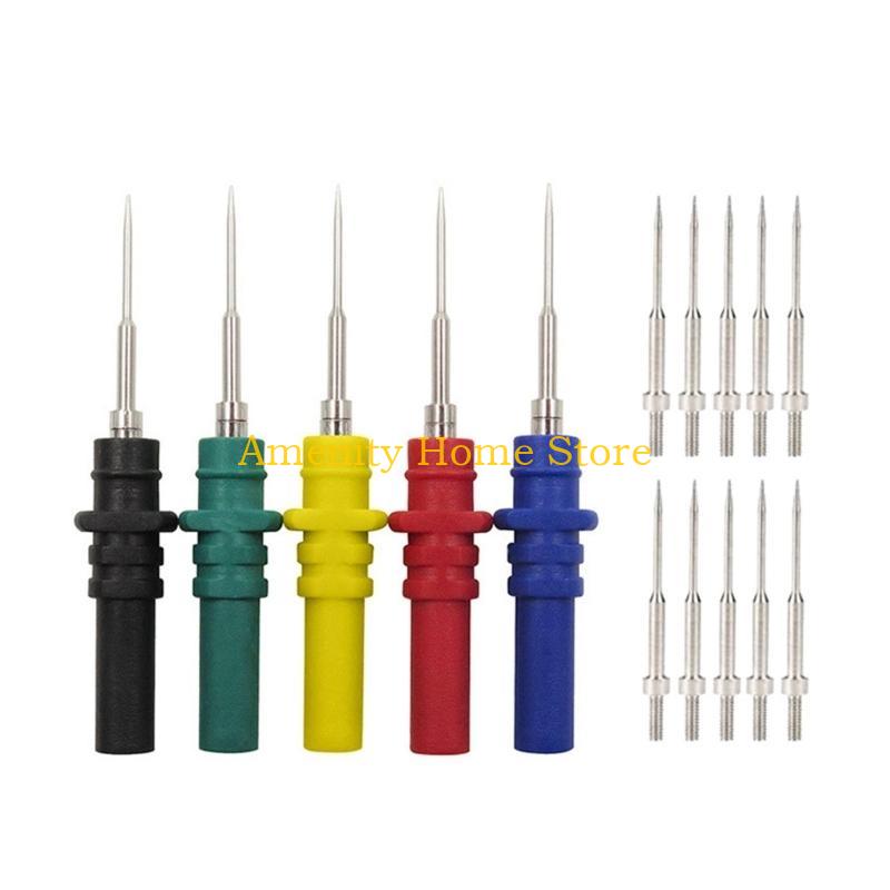 F26C 2/10Pcs Flexible Back Probe Pins 0.7mm Piercing Needle Tip Probes for Car Repairing Electrical Testing