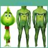 Fantasia de Cosplay de Natal do Monstro Verde Festivo Grinch Macacão Zentai