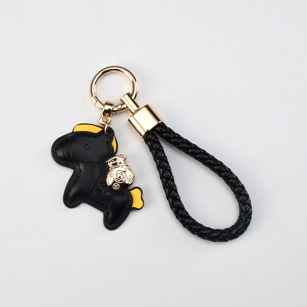 Creative Now Money Keychain Leather Braided Rope Fashion Cartoon Car Keychain Bag Cute Pony Pendant