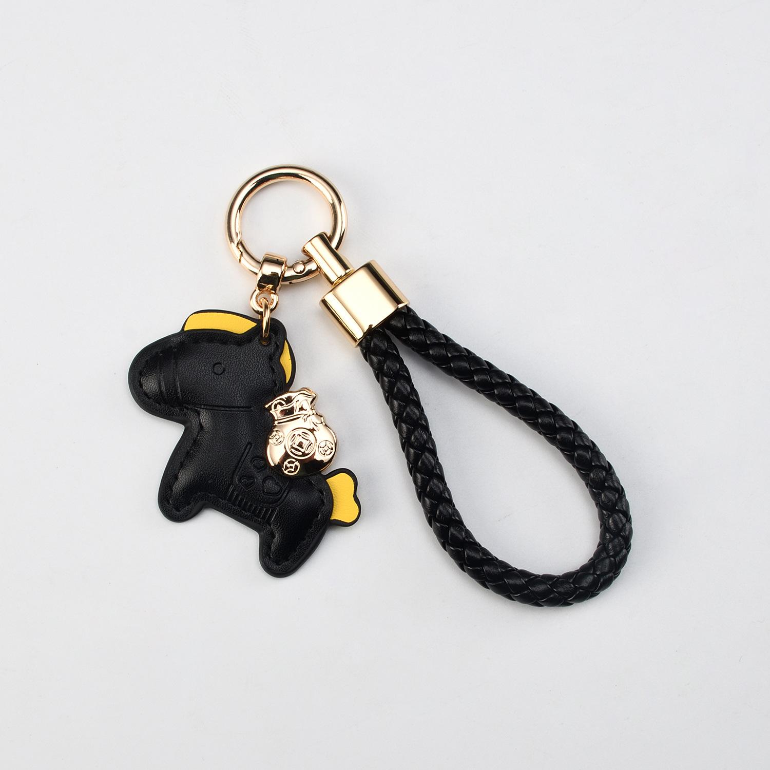 Creative Now Money Keychain Leather Braided Rope Fashion Cartoon Car Keychain Bag Cute Pony Pendant