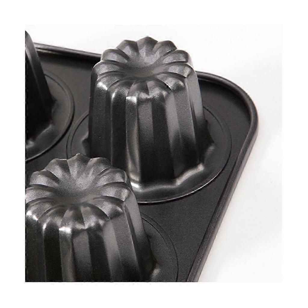 12-Cavity Canele Mold Cake Pan Non-Stick Canele Muffin Bakeware Cupcake Pan for Oven Baking Pudding