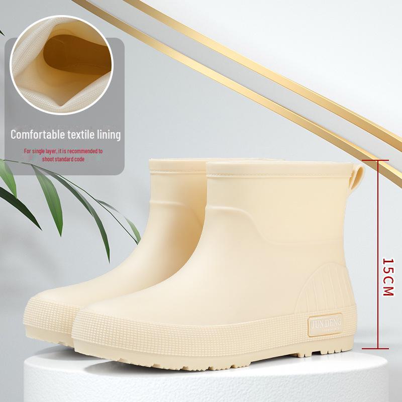2024 Women's Fashionable Non-Slip Waterproof Rain Boots - Short Tube