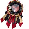 YUYAKESHI Ita Bag Rosette for Badges, Handmade Rosette with Ribbon, Decorative for Ita Bags, Can Badges, Ita Bags, Retro Style (Wine Red)