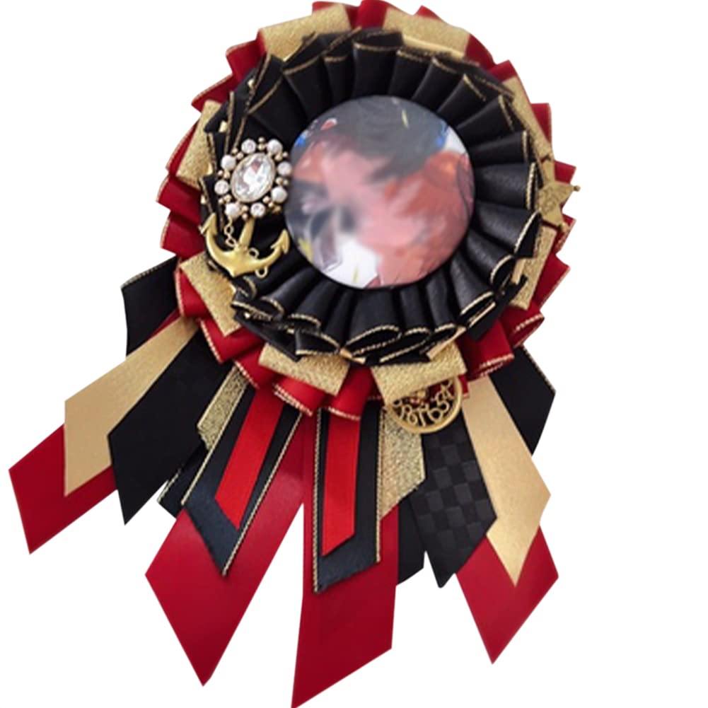 

ЮЯКЕШИ Ита-бадж Розетка для значков, Розетка ручной работы с лентой, Декоративная для Ита-баджей, Значки, Ита-баджи, Ретро стиль (Красное вино)