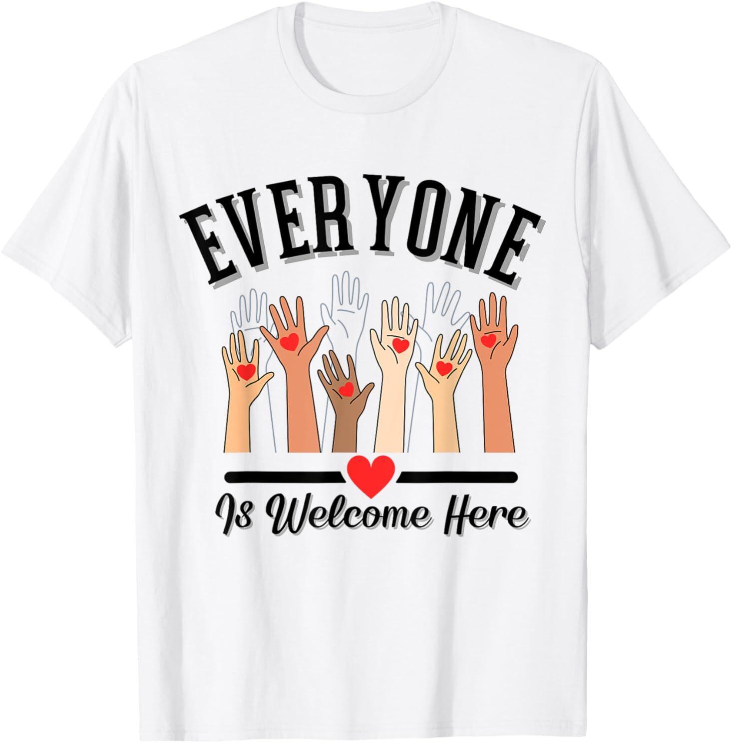 Everyone Is Welcome Here Fist Hand Support Idaho Teacher T-Shirt S