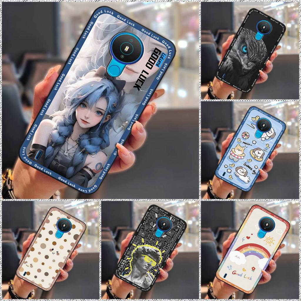 Silikonový kryt pouzdro na telefon pro Nokia 1.4 Nárazuvzdorný zadní kryt Roztomilý kreslený Plné obepnutí Nárazuvzdorný Odolný proti nečistotám