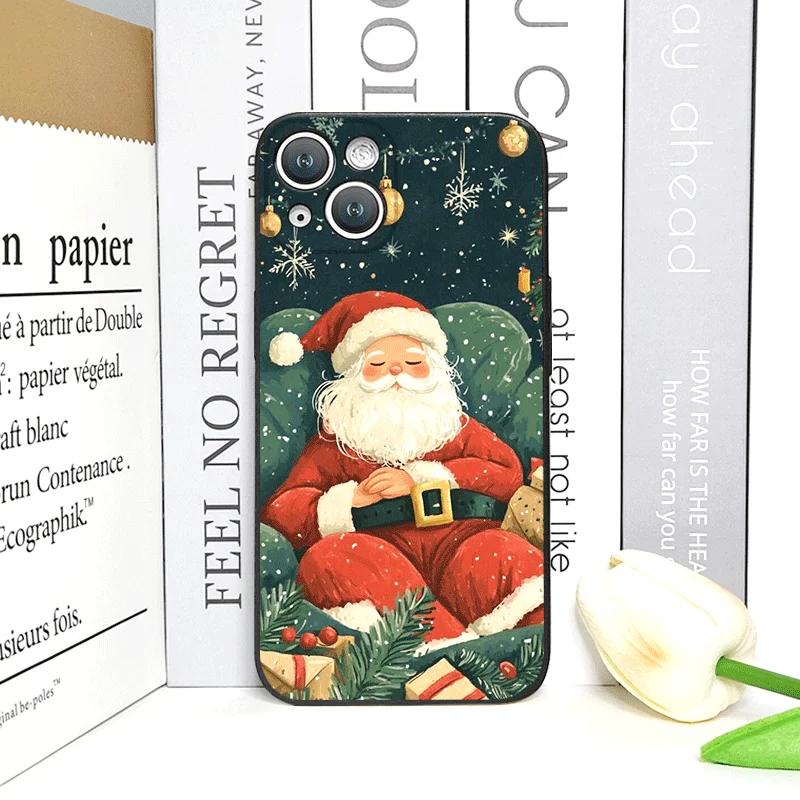 Merry Christmas Tree Santa Claus Pattern Phone Case For IPhone 17 16 15 14 13 12 11 Pro Max XS XR X 7 8 Plus 17 Air 16E Cover