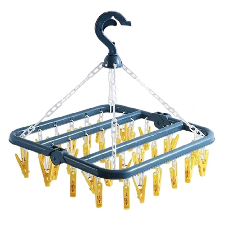 Multifunctional Clothes Hanger Heavy Duty Construction With Nonslip Teeth Easy Assembly Storage Solution For Family Use синий/жёлтый