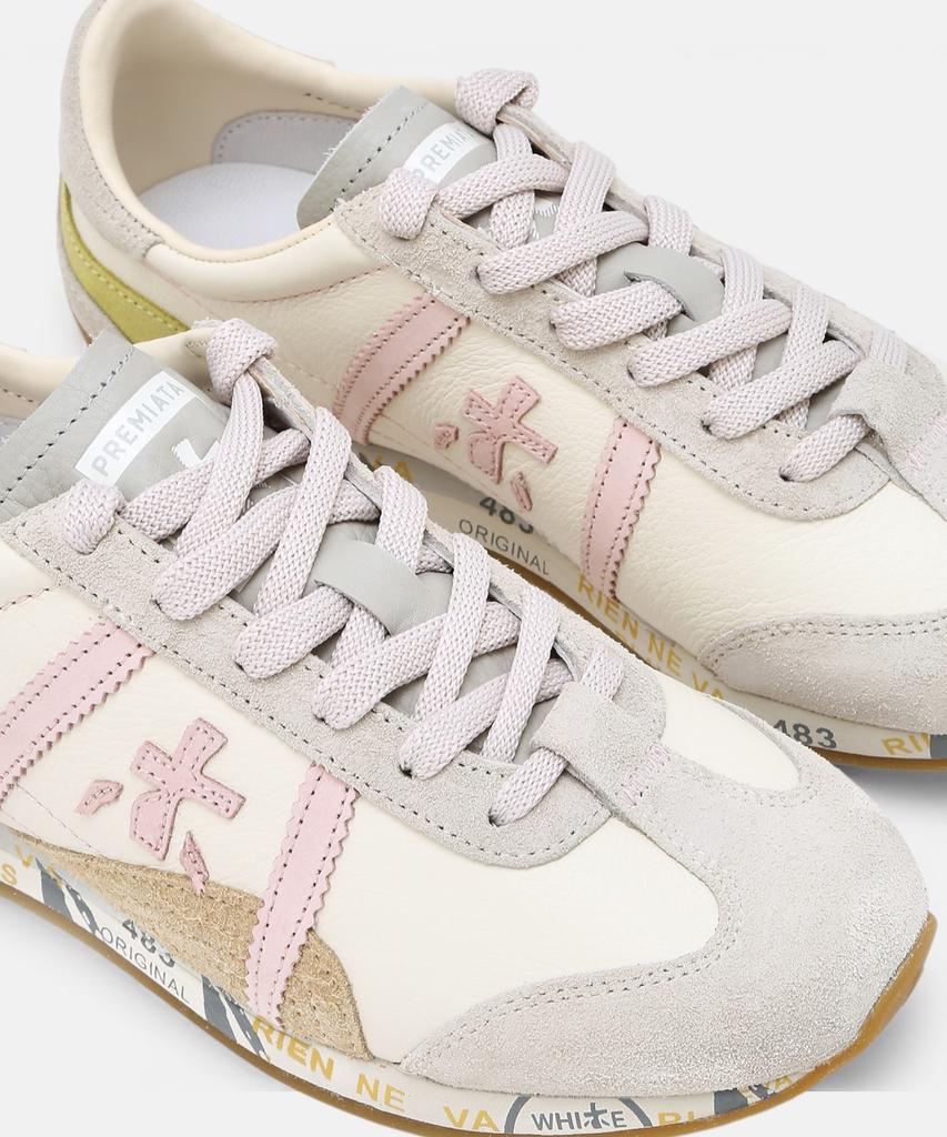 Premiata [26Ss][Jackyx] White Logo Patch Cowhide Women'S Sneakers