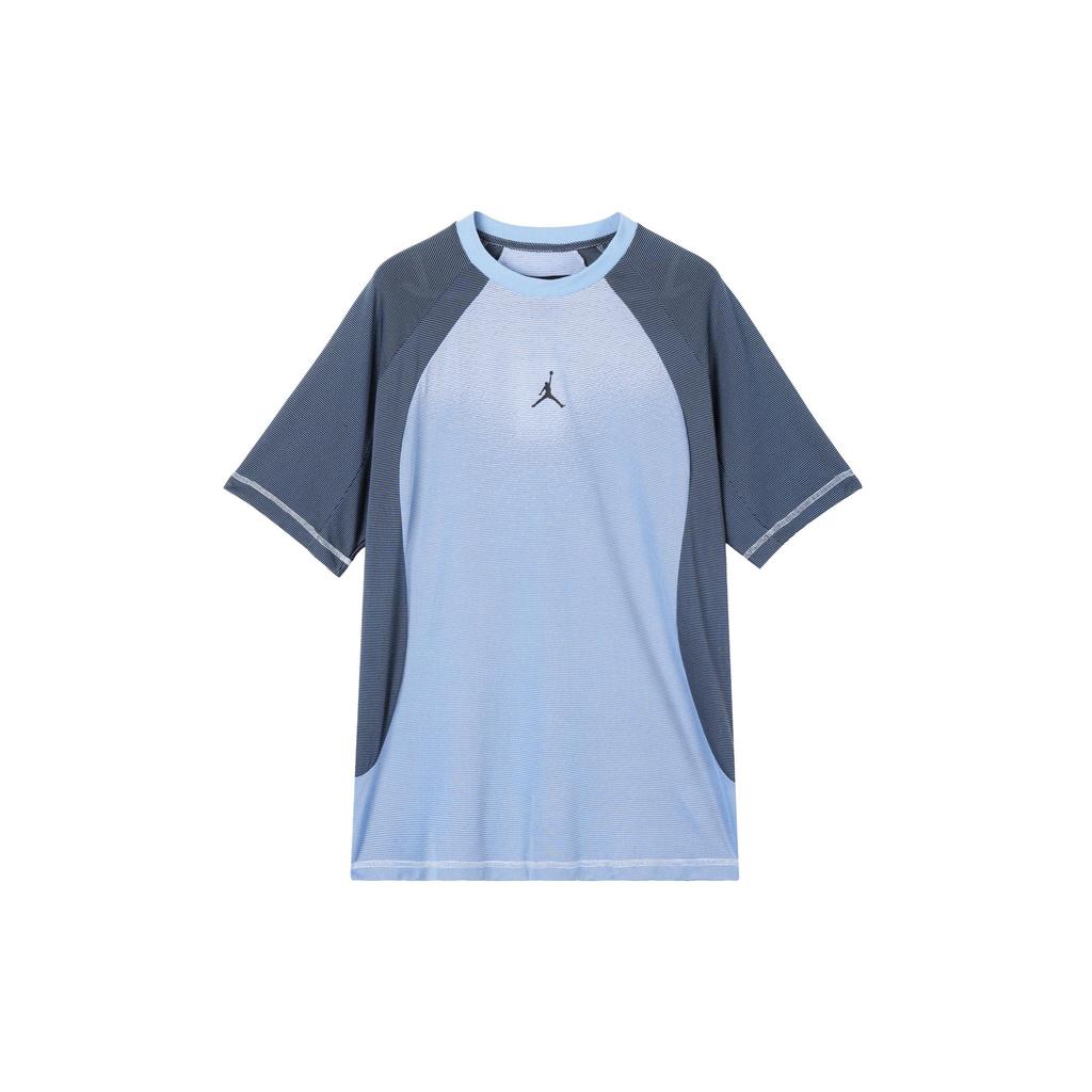 Jordan T Shirts Men's Light Sapphire Blue Crew Neck Moderate Straight Fit DZ0576-425