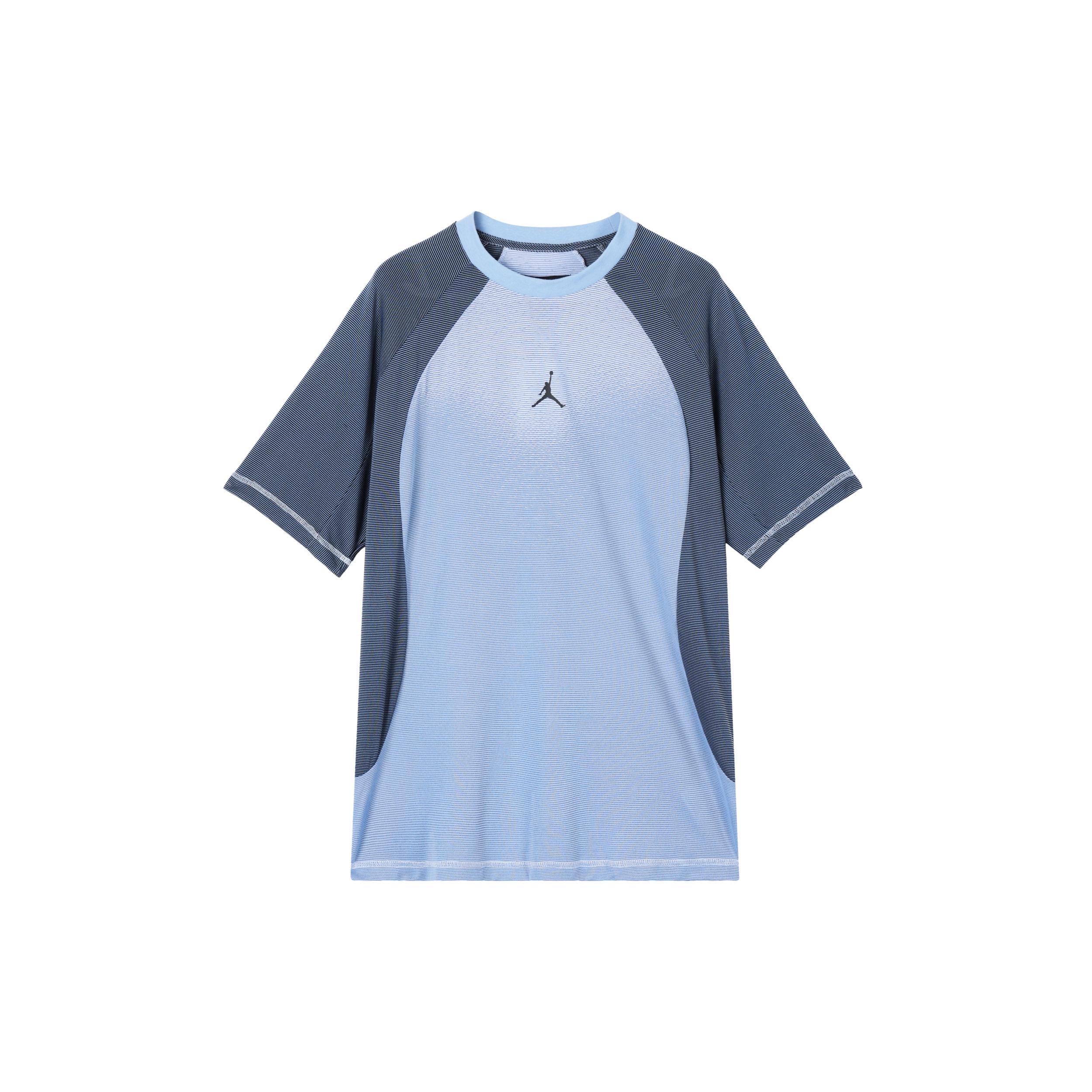 Jordan T Shirts Men s Light Sapphire Blue Crew Neck Moderate Straight Fit DZ0576-425 M