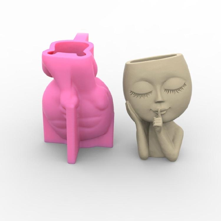 Flower Pot Resin Casting Mold Cute for Doll Succulent Planter Epoxy Mold Handmad