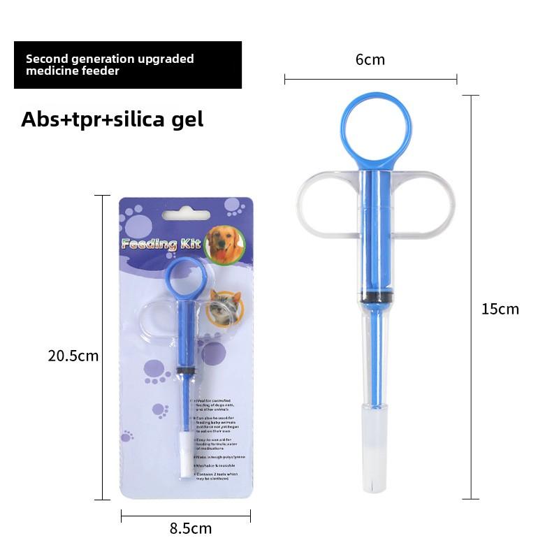 Collapsible Pet Liquid Feeder with Silicone Tip - Safe Milk & Water Feeding Syringe for Kittens, Puppies and Small Pets Standard Size синий