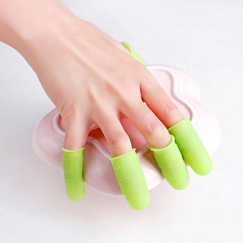 5Pcs/set Non-slip Silicone Finger Cover Cap Heat Insulation Finger Guard Protectors for Scrapbooking Crafts Ironing