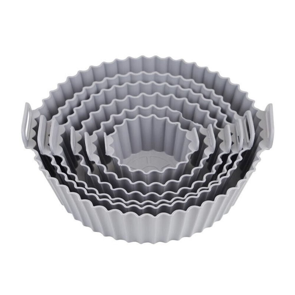 

6 шт., тарелка для пиццы, аксессуары для фритюрницы, форма для торта, корзина с подкладкой для фритюрницы серый