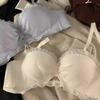 Women Light Blue Textured Lace Bra with Bow Detail and Adjustable Straps