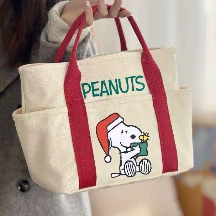 Snoopy Canvas-Tragetasche mit großer Kapazität: Niedliche Cartoon-Multifunktionstasche für Mütter