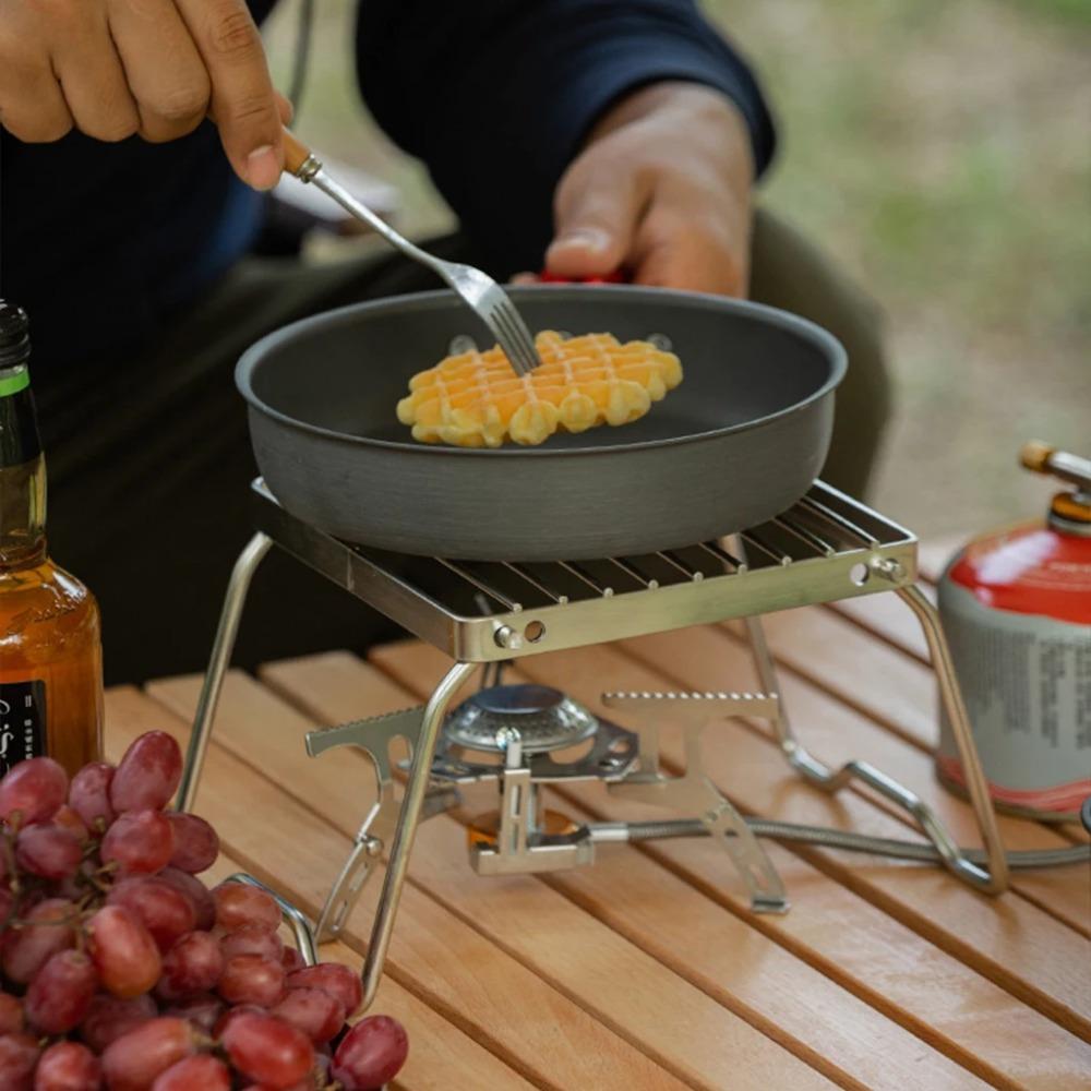 1 Stück Outdoor Tragbarer Grill Mini Edelstahl Klappbarer Gaskocher Ständer Topfgestell Grillpfannengestell Camping Zubehör