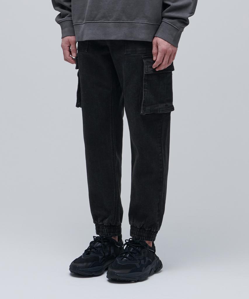 MUSINSA STANDARD Denim Cargo Jogger Pants [Washed Black]