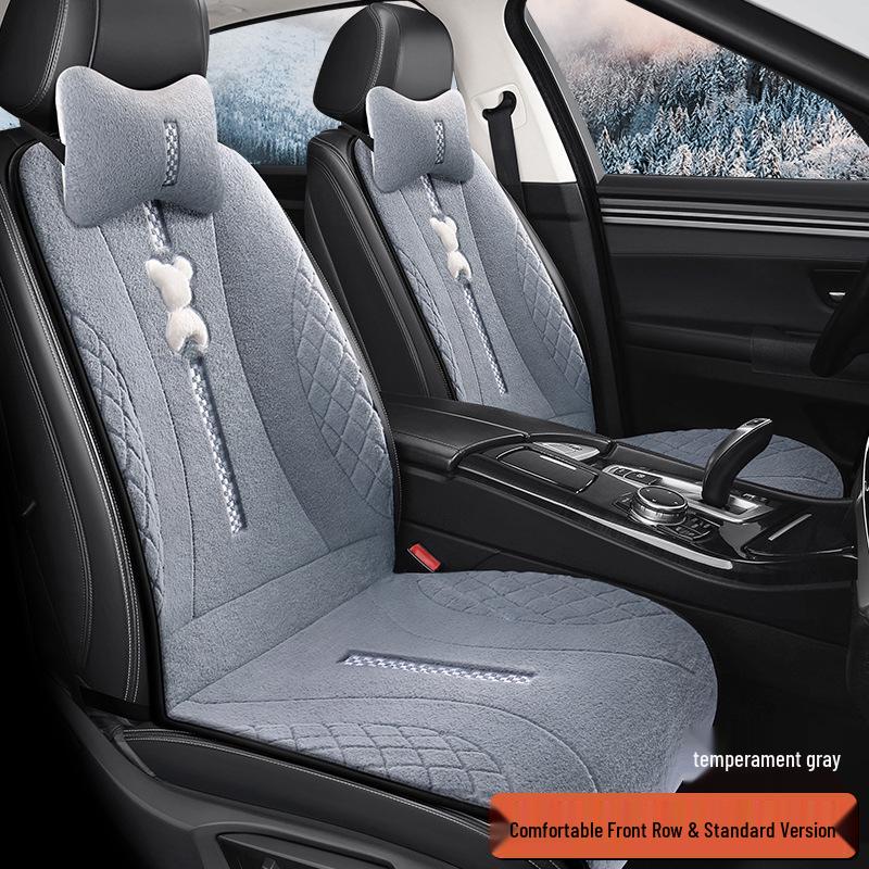 SF Rabbit Plush Heating Pad Car Seat Cushion - Bear Cartoon Winter Warmth Interior Supplies