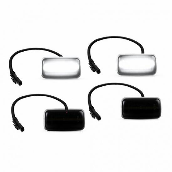 Smoked Lens 4Pc White LED Side Marker Lights Lamps For 2015- Chevy Silverado