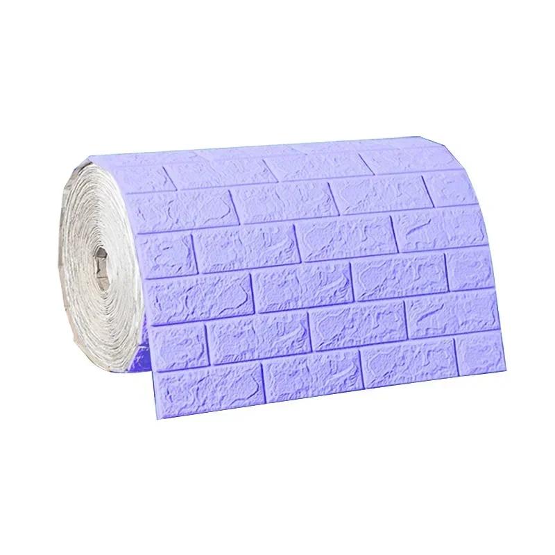 3D Soft Foam Brick Wallpaper Sticker Roll DIY Self Adhesive Living Room Home Kitchen Bathroom Decorative Wall Paper