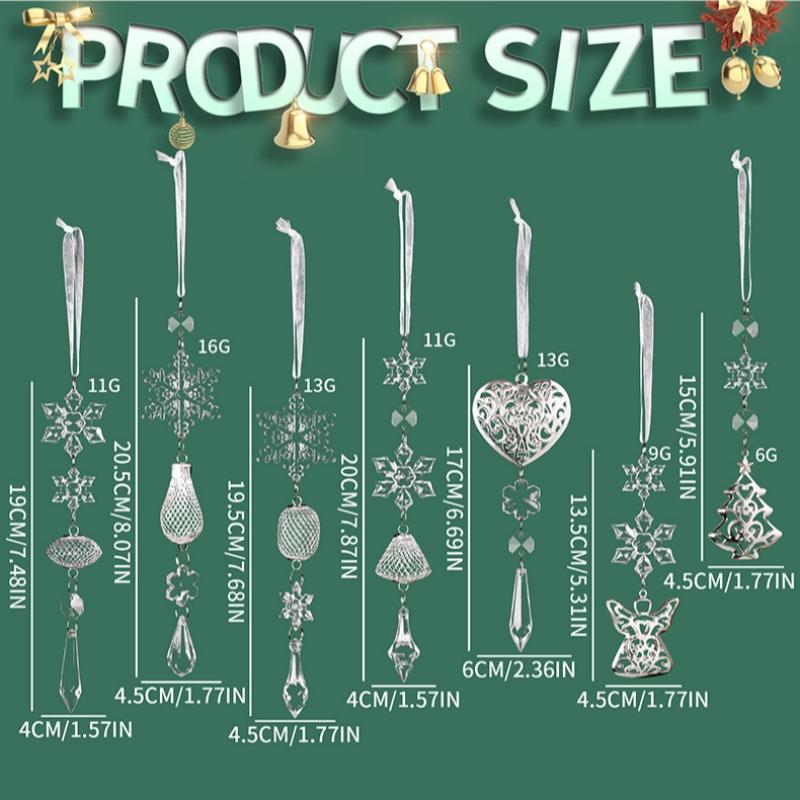 1 Piece Christmas tree decoration acrylic transparent hanging ornament ice crystal pendant snowflake ice crystal iron pendant