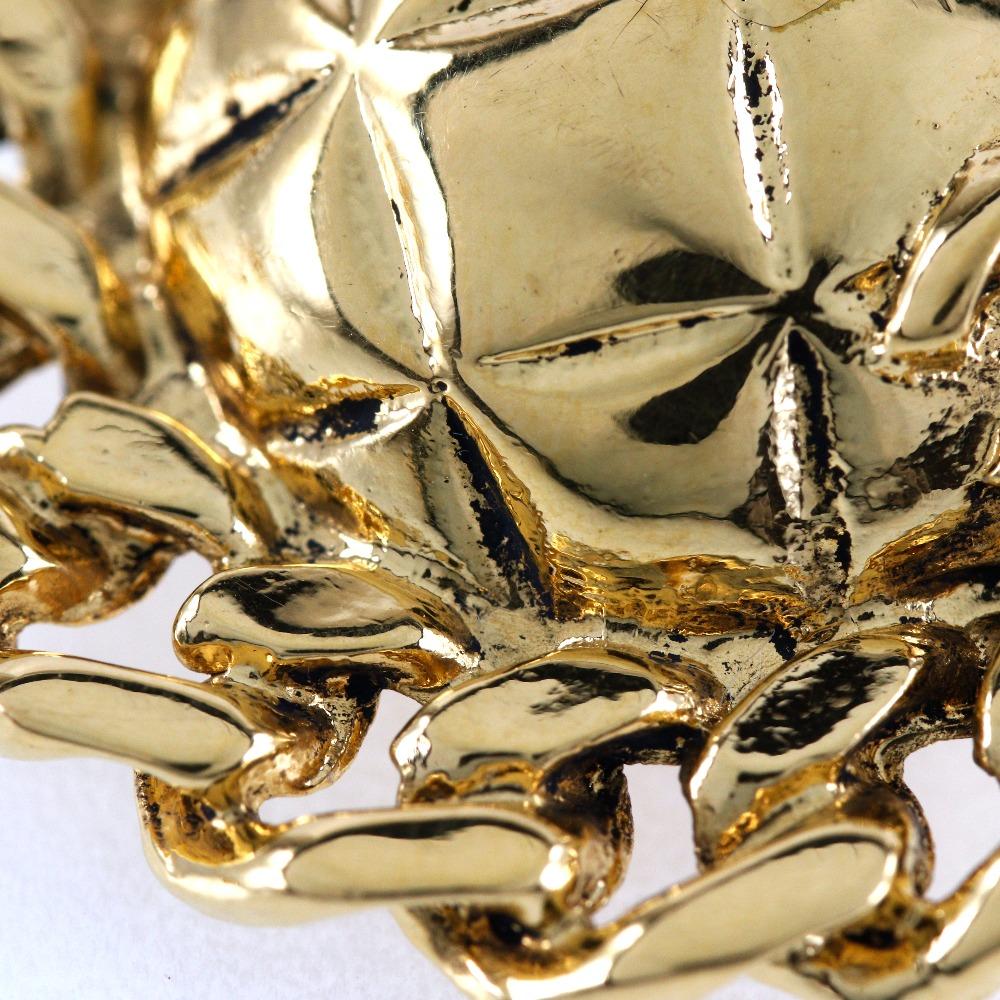 CHANEL COCO Mark Earring Matelasse Chain vintage Plated Gold 19.1g Women Used