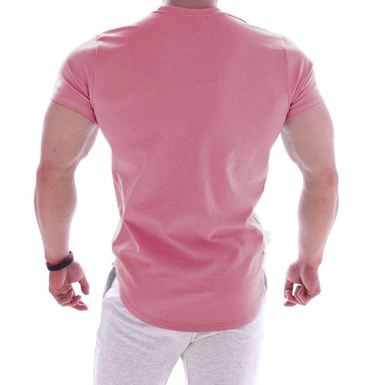 Muscular Men's Fitness Clothes Sports T-shirt Tight Sko Elastic Training Quick Dry Clothes Casual Short Sleeves