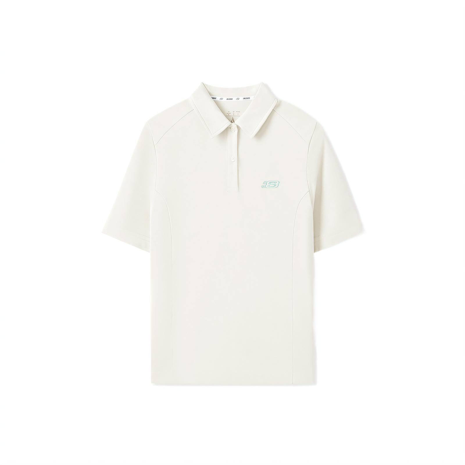 Skechers Fashion Soft Simple Solid Color Short Sleeve Polo Shirt Women tops L225W157-0074 S