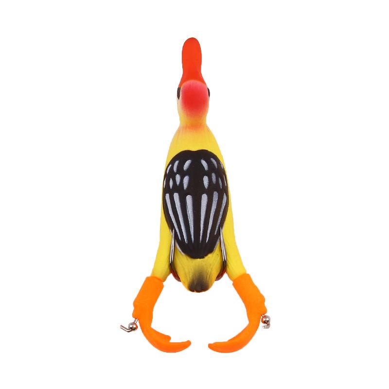 

Мягкая рыболовная приманка для утки, лягушка, верхняя водная 3D-моделация, плавающая приманка, приманка для окуня, змеиной головы жёлтый