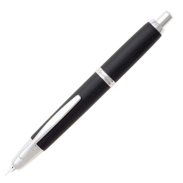 PILOT Capless Fountain Pen Wood Body EF Extra Fine Black FC25SKBEF, 18K Nib