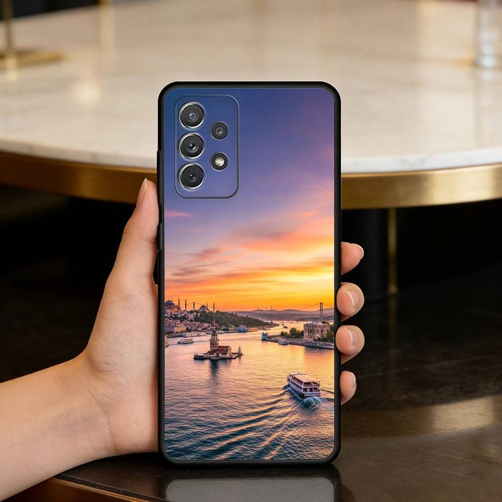 Turkey I-Istanbul S-Scenery Soft Silicone Black Cover Phone Case For Samsung Galaxy A73,A72,A71,A70,A53,A52,A51