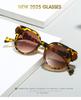 New Retro Gradient Cat Eye Women Sunglasses  Brand Fashion Trend Leopard Design Personality Men Sun Glasses Uv400
