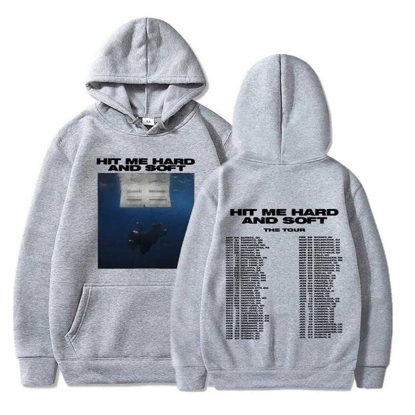 HIT ME HARD AND SOFT Men Plus Size Print Sports Hoodie Hip Hop Rock Fashion Casual Y2K Trend Autumn Winter Sweatshirt Clothing