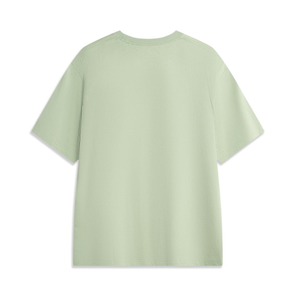 Li-Ning Comfortable Minimalist Casual Round Neck Pullover Short Sleeve T-Shirt Men Tops Mochaccino AHSU629-2