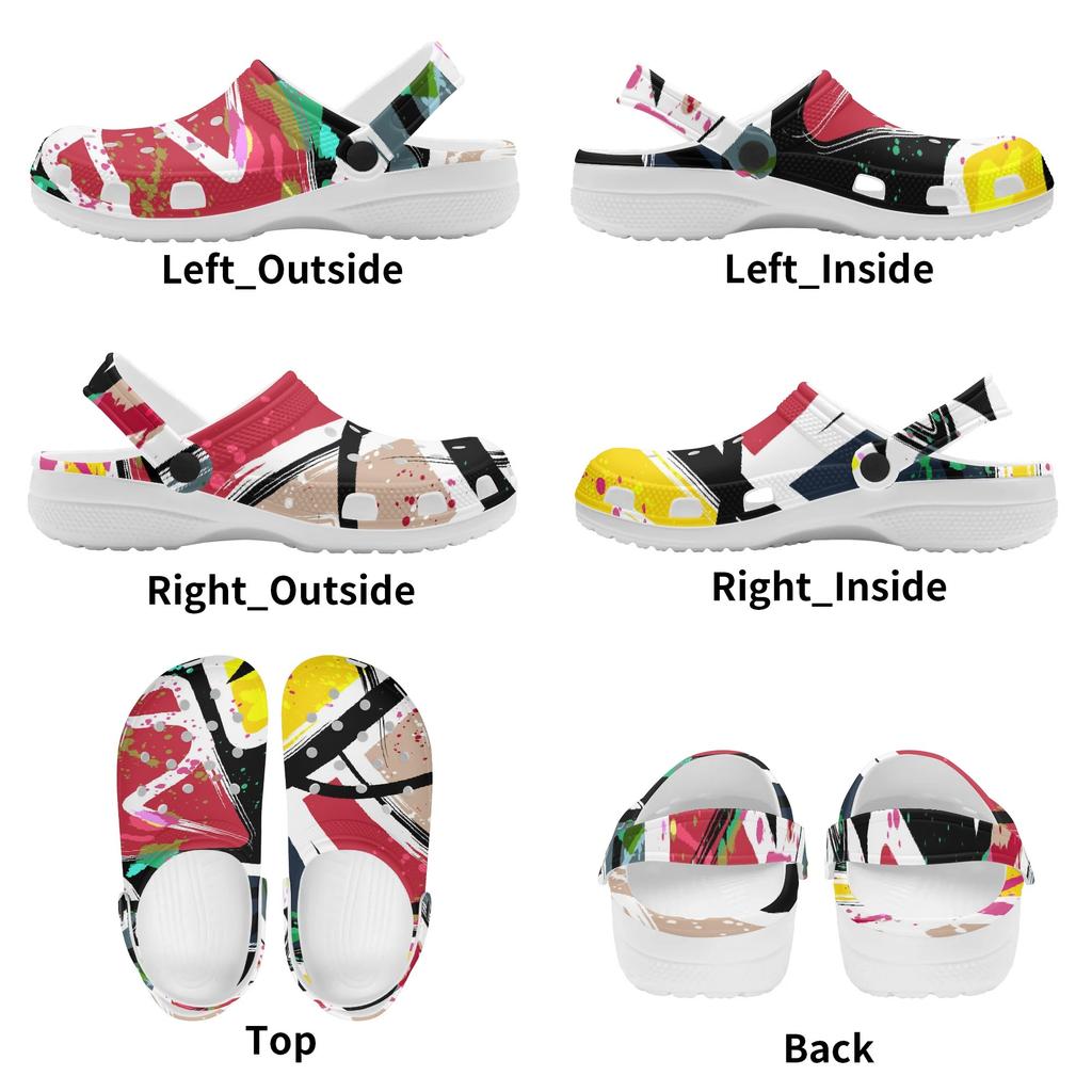 Unisex Printed Garden Shoes EVA Clogs Lightweight Breathable Slip On Sandals for Beach Pool Bathroom Home Indoor Outdoor Wear