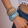 Wide Exaggerated Bracelet Elastic Rope Bead Wide Chunky Bangles Acrylic Bangle  Decoration