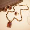 Sultanit Schmuckset: Ohrringe, Ring & Halskette mit Tigerauge-Kette – Premium, Elegant & Leichter Luxus Design.
