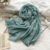 New solid color wool scarf women's retro dirty dyed striped shawl scarf