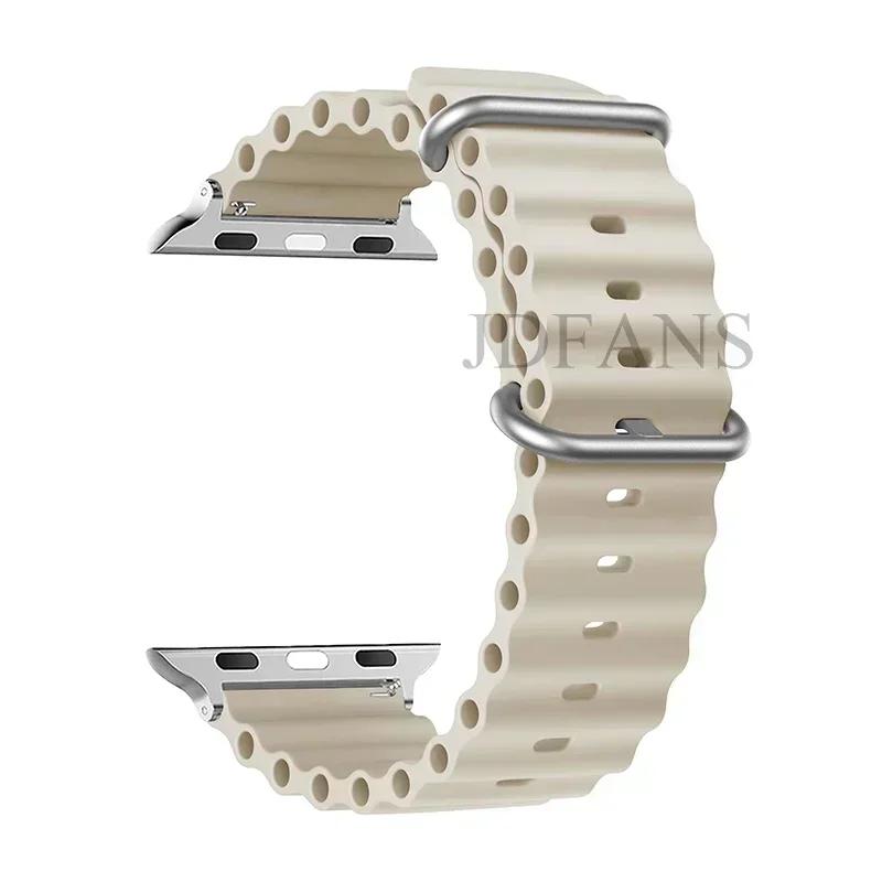Silicone Ocean Strap for Apple Watch Band Series Ultra 9 8 7 6 5 4 10 SE Iwatch Bracelet 42mm 44mm 45mm 49mm 40mm 41mm 46mm Band