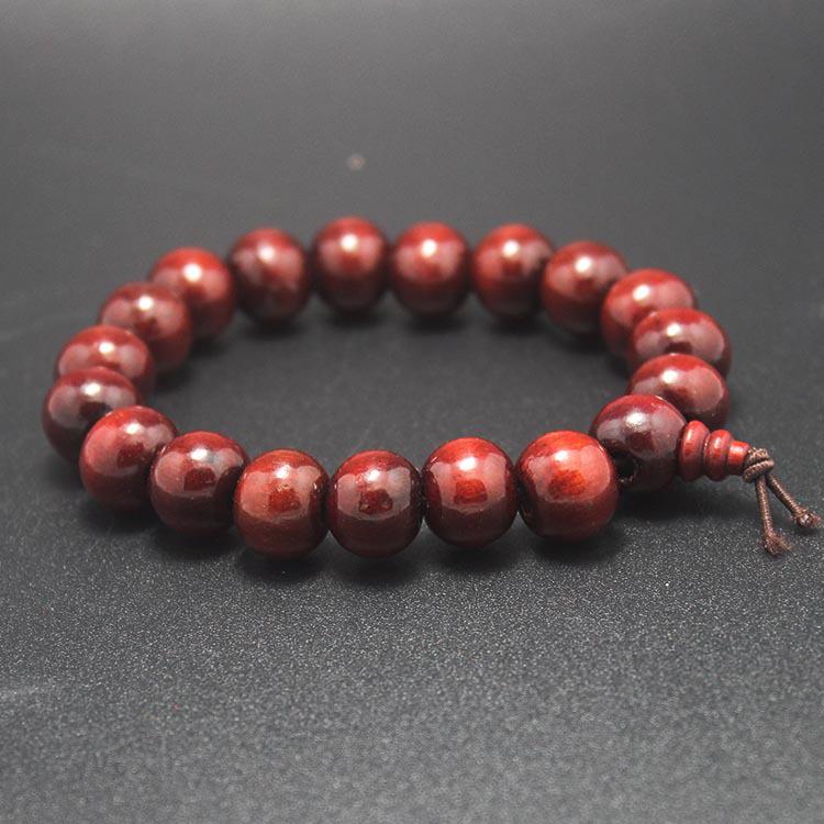 2cm Red Sandalwood Buddha Beads Bracelet - Gift Wooden Rosary